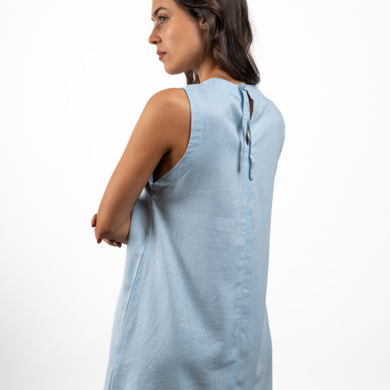 Vestido Toscana corto - Sky blue